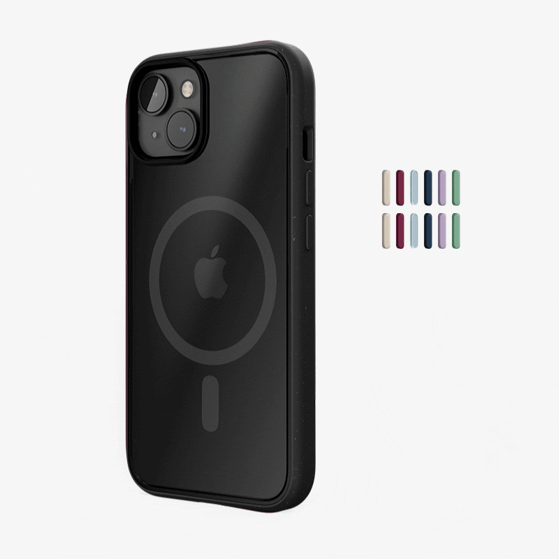 Clear Case Black Matt iPhone 13 + colored buttons