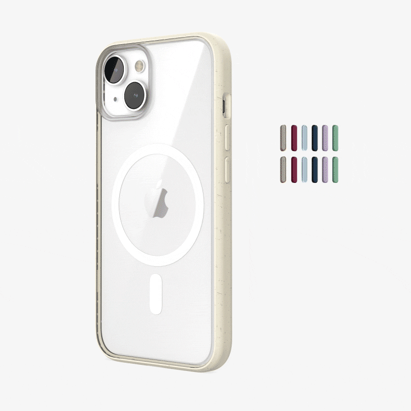 Clear Case Off White iPhone 13 + colored buttons