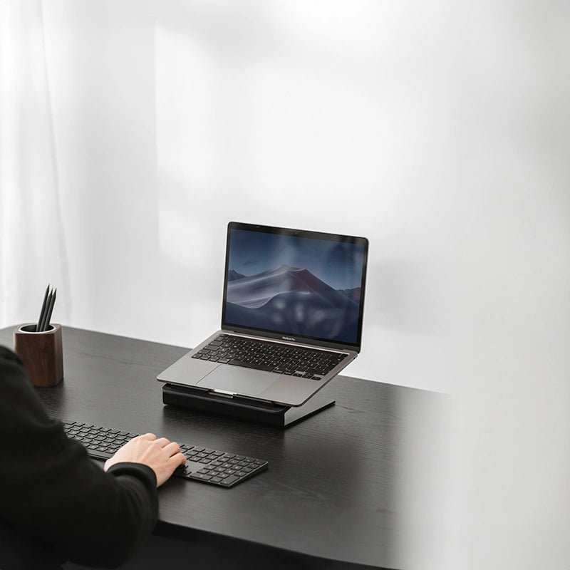 Laptop Vertical Stand Vertical Laptop Holder Black Walnut Wood Laptop Dock  for MacBook Wooden Desk Accessories for Home Office Decor -  Ireland