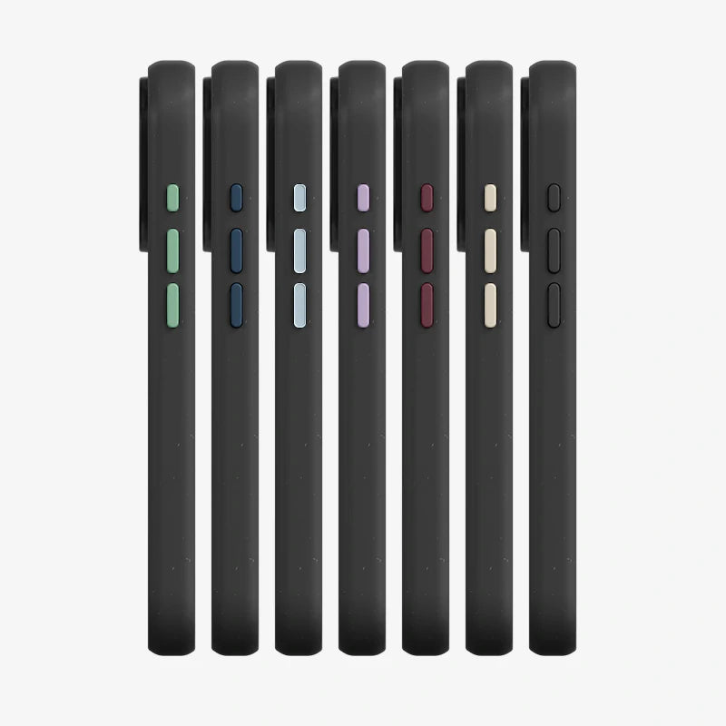 Clear Case Black matt iPhone 14 Pro + colored buttons