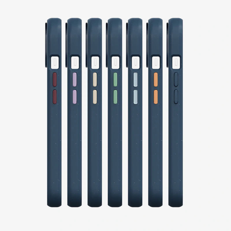 Clear Case Blue matt iPhone 15 + colored buttons