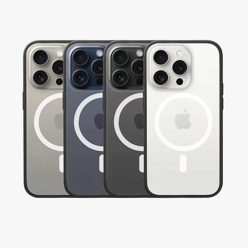 Clear Case Black matt iPhone 15 Pro + colored buttons