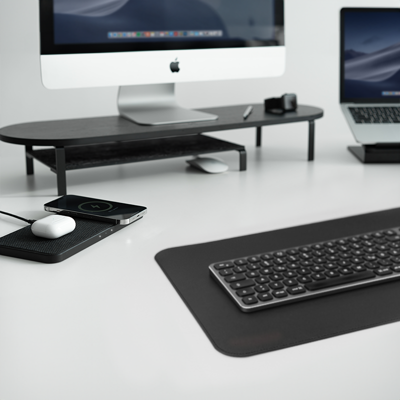 Laptop Stand + Monitor Stand Single + Multipad + Desk Mat Black Series