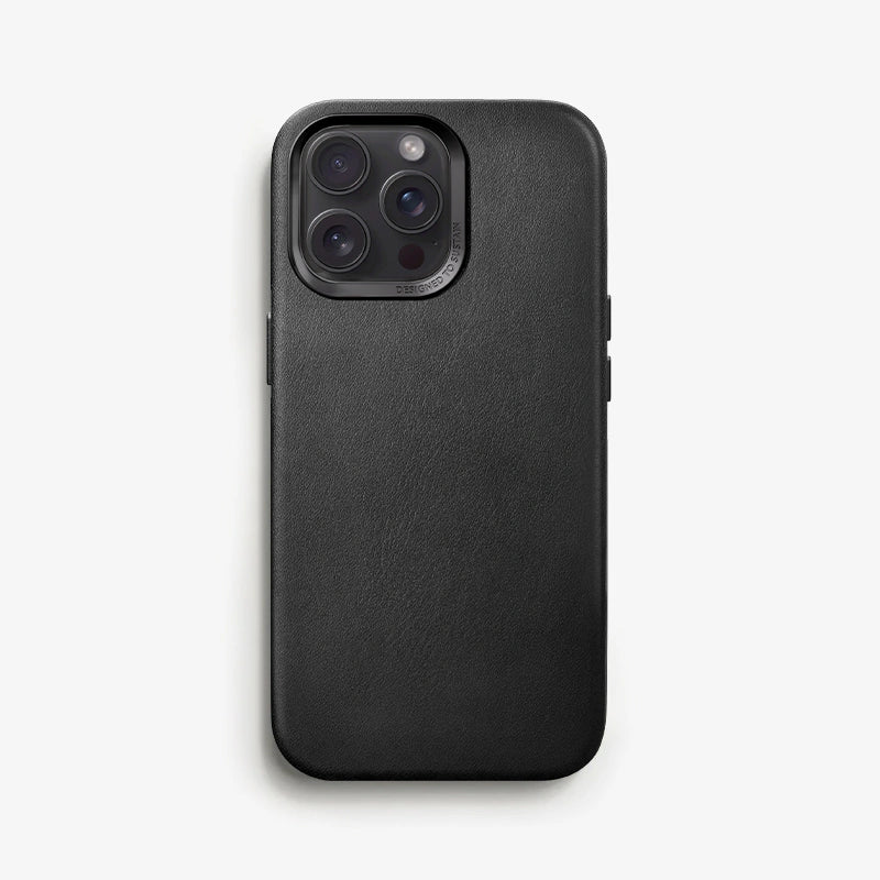 Vegan Leather Case iPhone 14 Pro Black