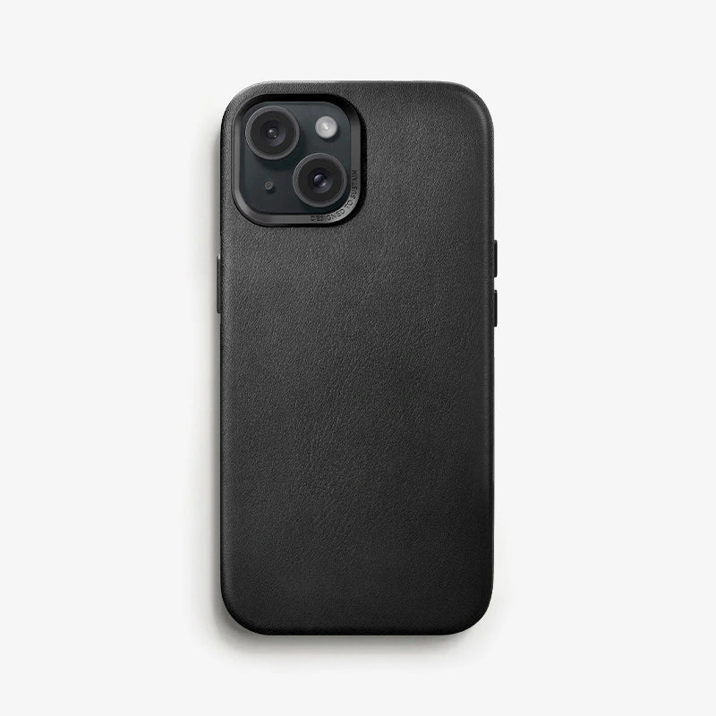 Vegan Leather Case iPhone 15 Black