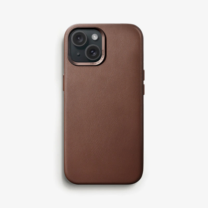 Vegan Leather Case iPhone 15 Plus Brown