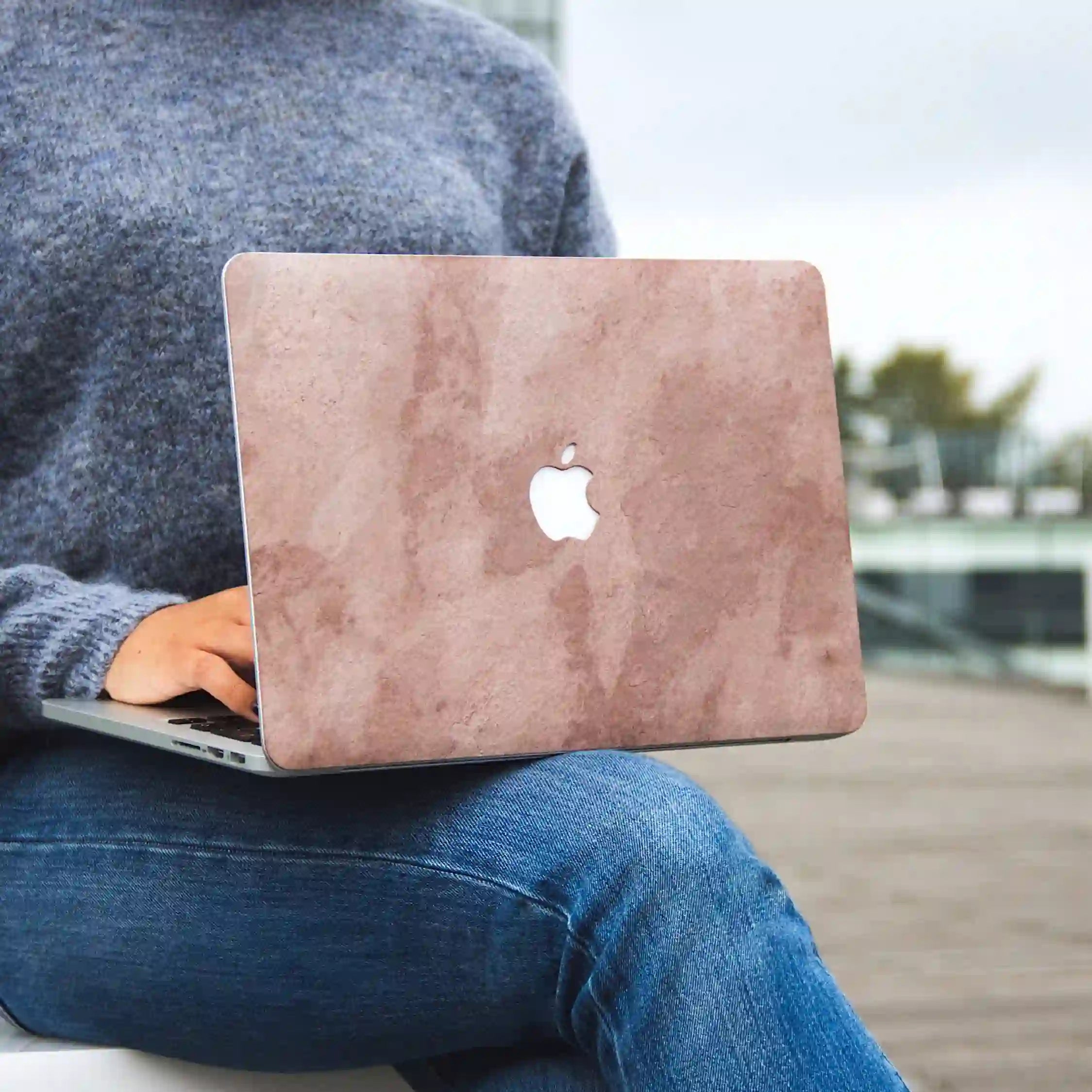 Noble and unique MacBook cover made of wood stone