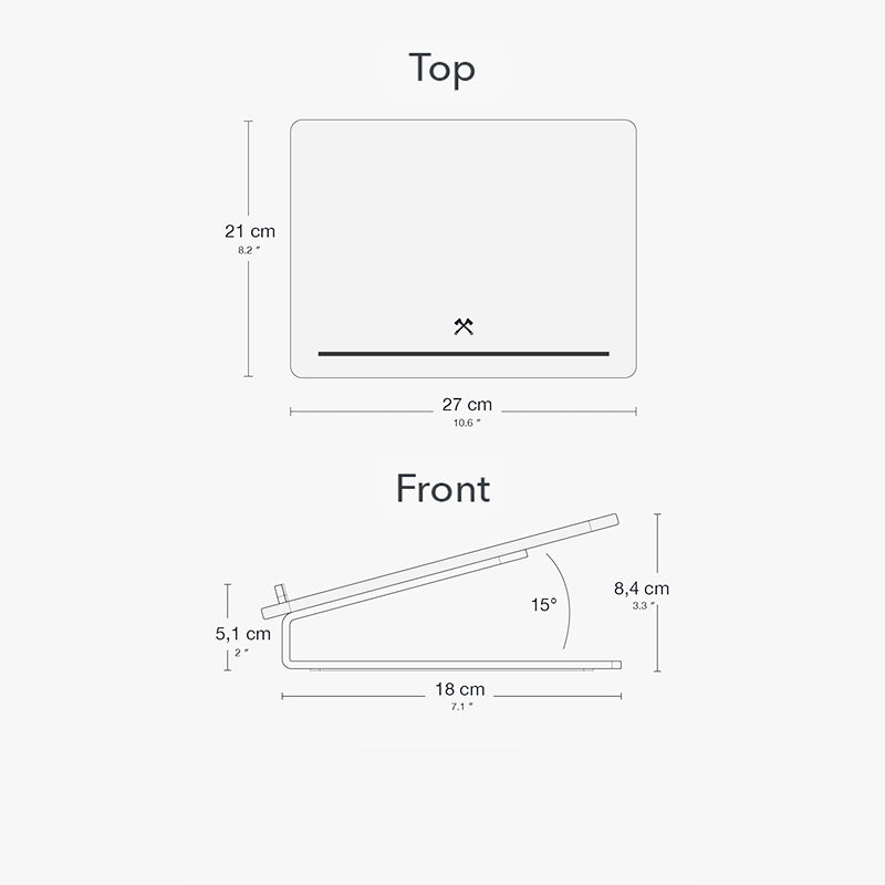 Laptop elevation from real wood