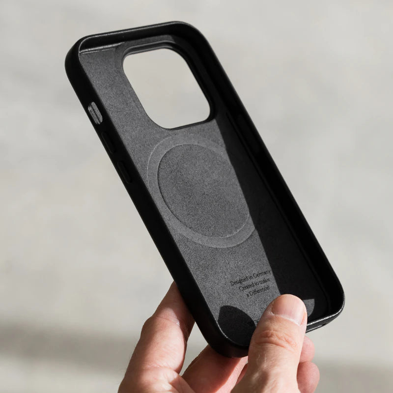 Vegan Leather Case iPhone 15 Plus Black