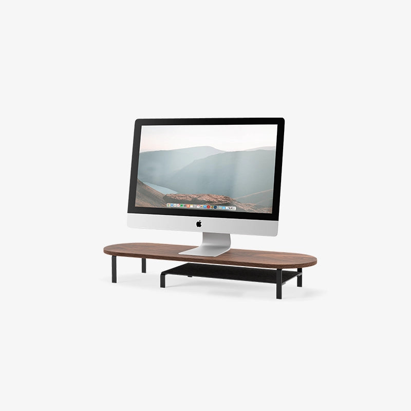 Monitor stand with shelf wood