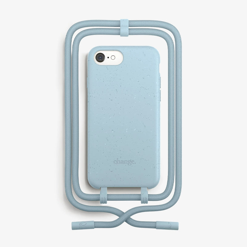 IPhone SE 3/ SE 2 Crossbody Case Detachable Beige Blue
