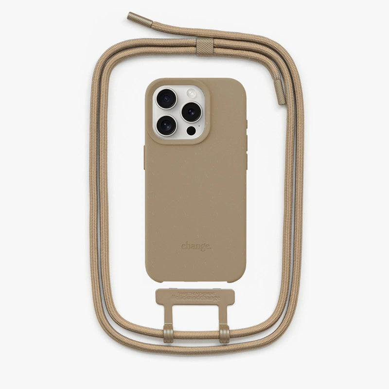 iPhone 16 Pro Max Crossbody Case Taupe Brown