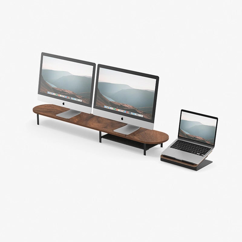 Desk Bundle Small Dual Walnut