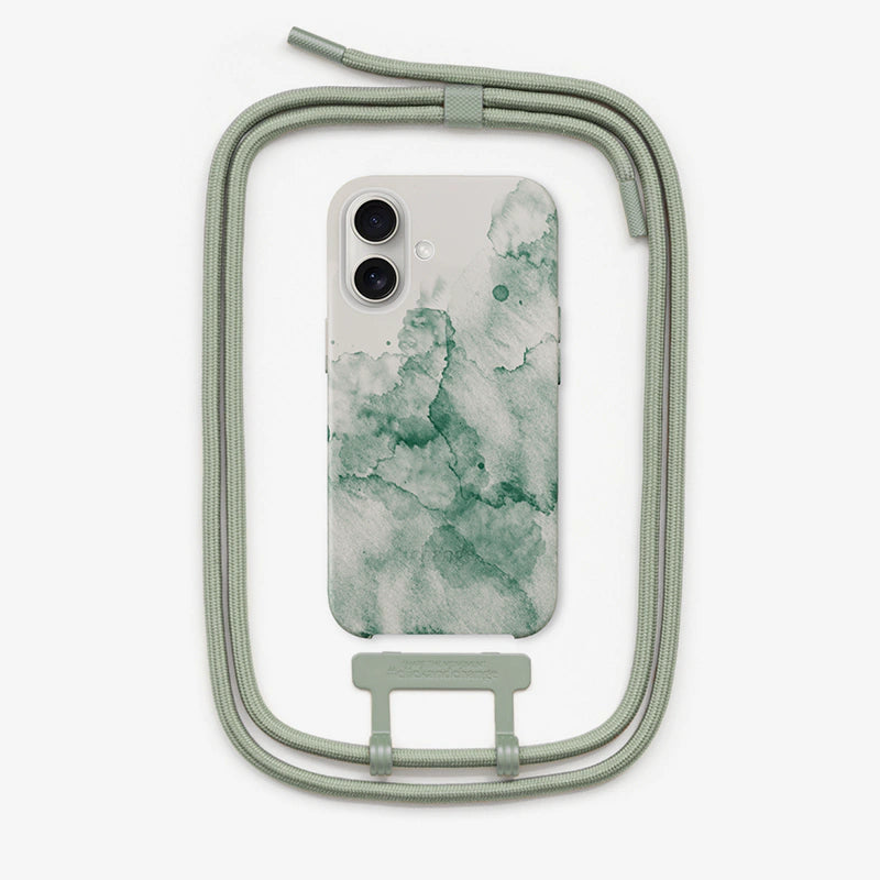 iPhone 16 Crossbody Case Aqua Green