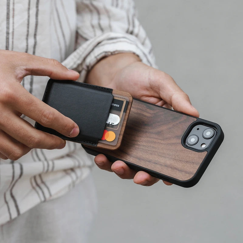 Iphone 15 Pro Max wood MagSafe phone case
