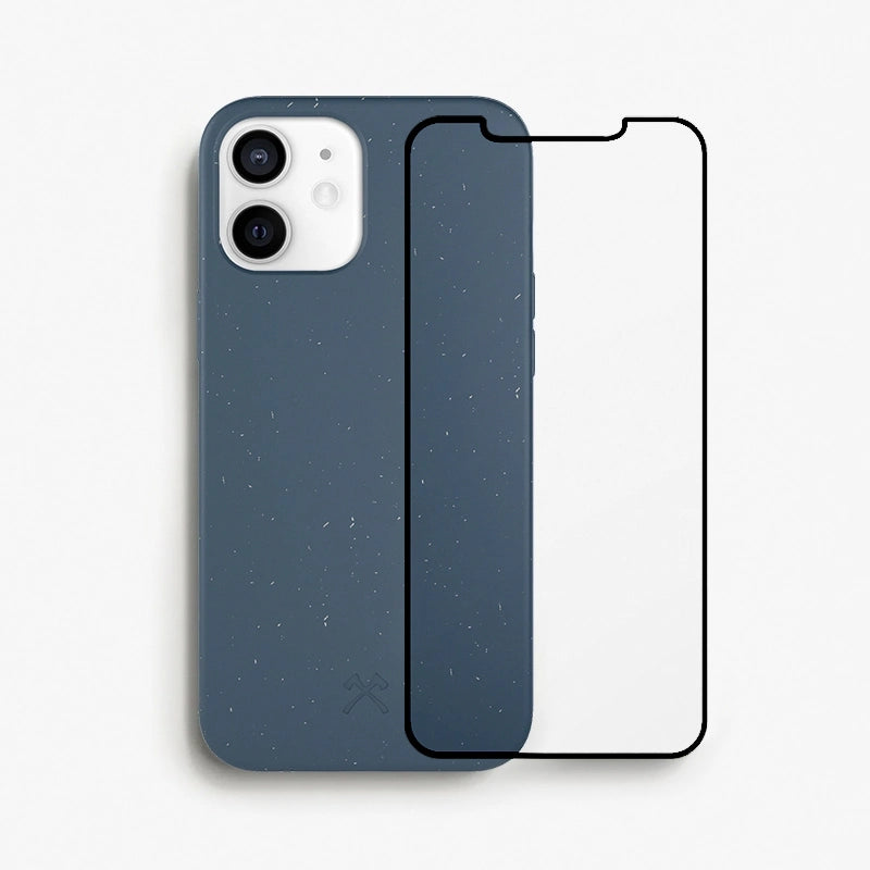 Bio Case + Fullscreen Tempered Glass iPhone 12 Navy