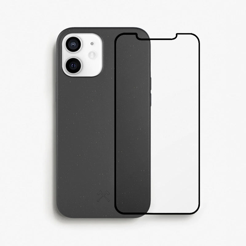 Bio Case + Fullscreen Tempered Glass iPhone 12 Black