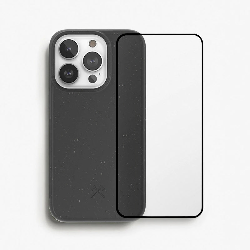 Bio Case + Fullscreen Tempered Glass iPhone 14 Pro Black