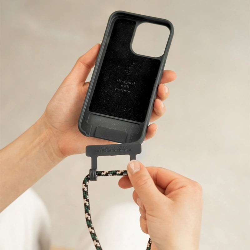 IPhone 15 Plus Crossbody Case Detachable Black