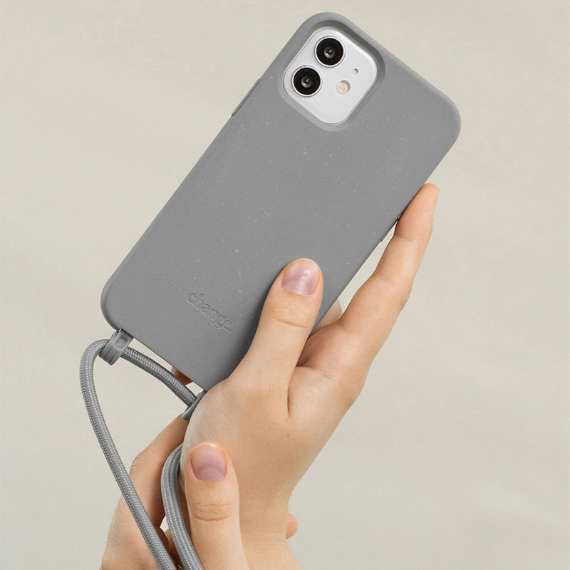 Iphone 13 necklace case removable gray