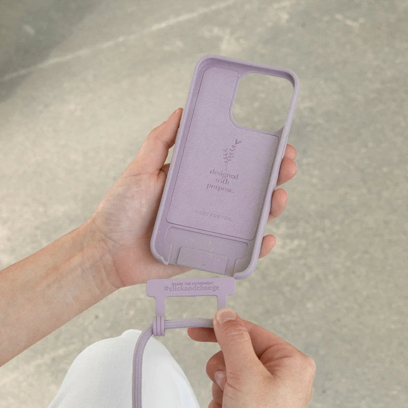 IPhone 13 necklace case Detachable Purple