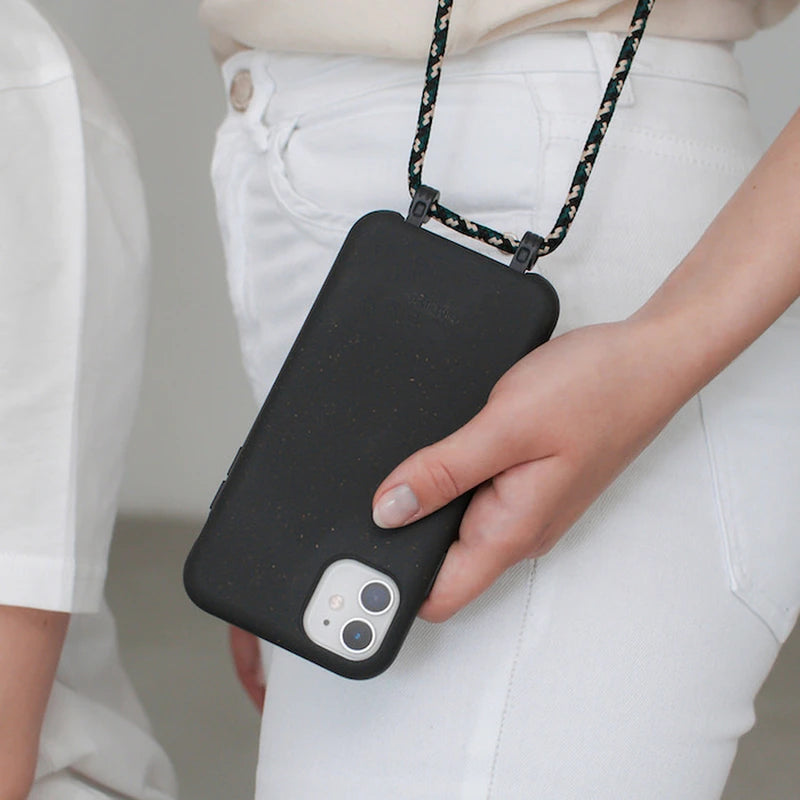Iphone 13 Crossbody Case Detachable pastel black