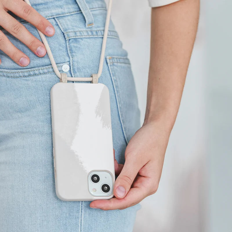 IPhone 13 Mini Crossbody Case Detachable Cream White