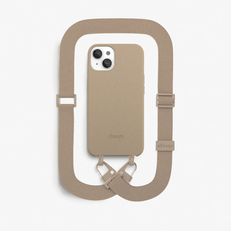 Sustainable necklace case, cell phone cases with strap