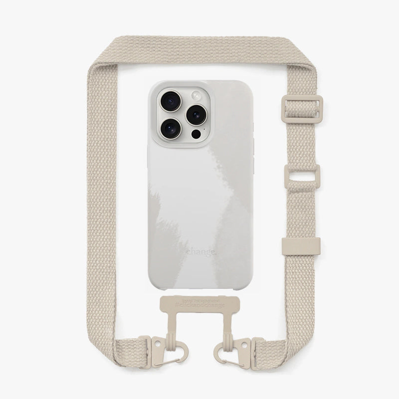 iPhone 16 Pro Crossbody Case with Strap White