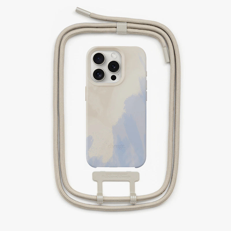 iPhone 16 Pro Max Crossbody Case Blue Cream