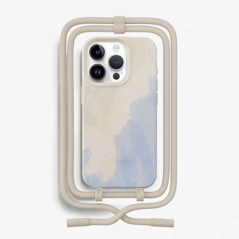 IPhone 15 Pro Max Crossbody Case Detachable Beige Blue