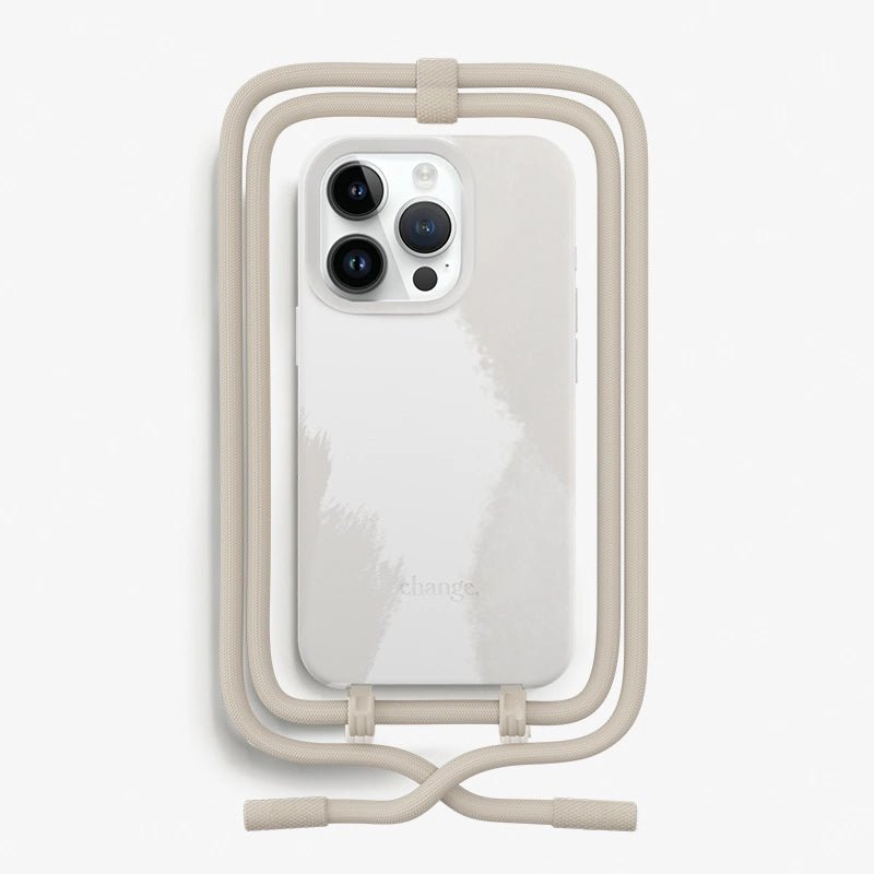 iPhone 15 Pro Crossbody Case Detachable Dove White