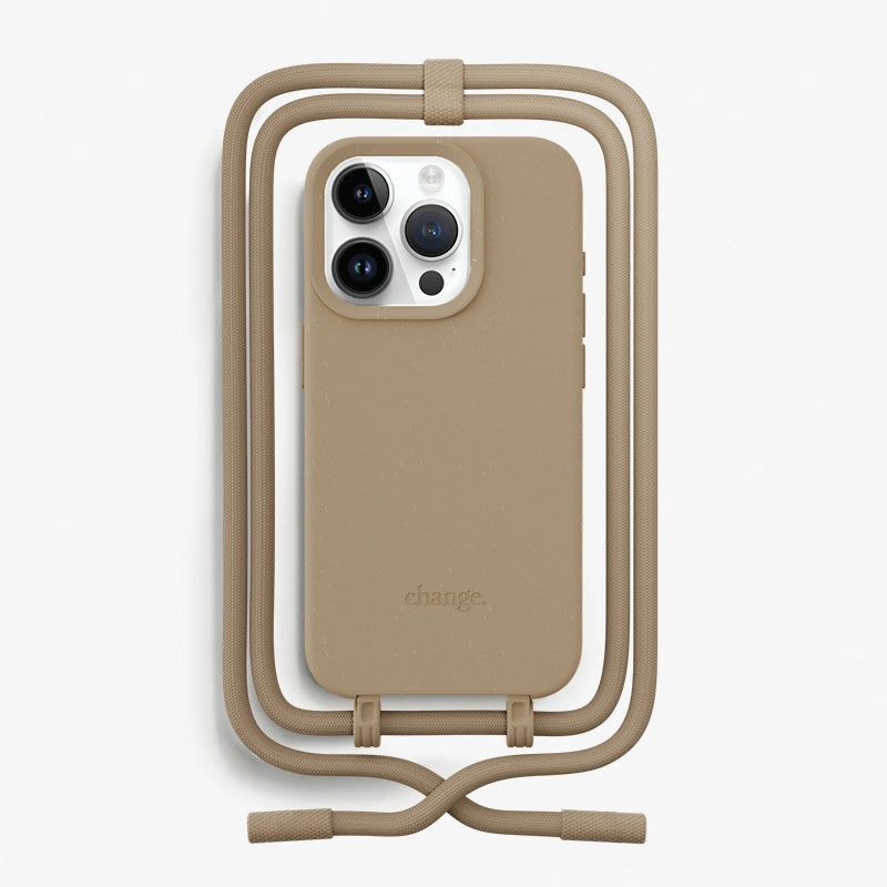 IPhone 15 Pro Max Crossbody Case Detachable Taupe Brown