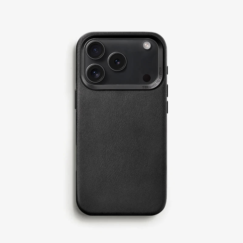 Vegan Leather Case iPhone 17 Pro Black