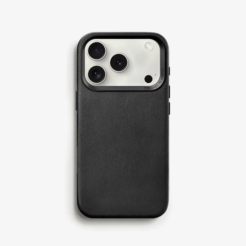 Vegan Leather Case iPhone 17 Pro Black