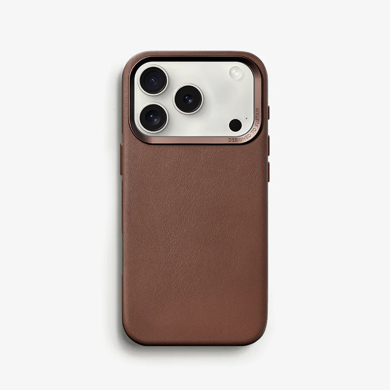 Vegan Leather Case iPhone 17 Pro Brown
