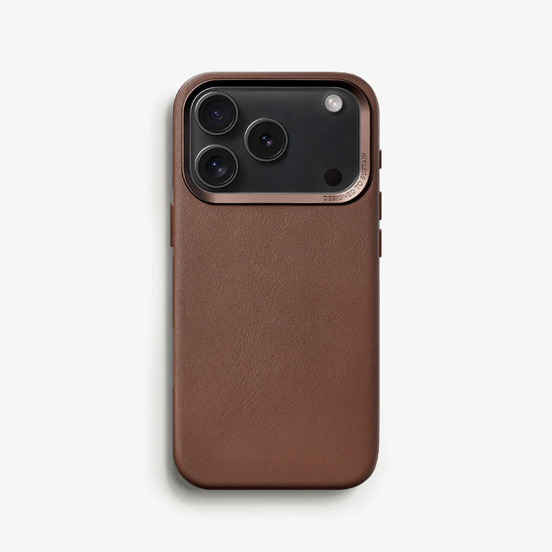 Vegan Leather Case iPhone 17 Pro Brown