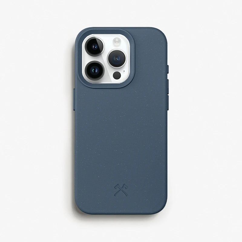 Iphone 15 Pro sustainable organic phone case navy blue