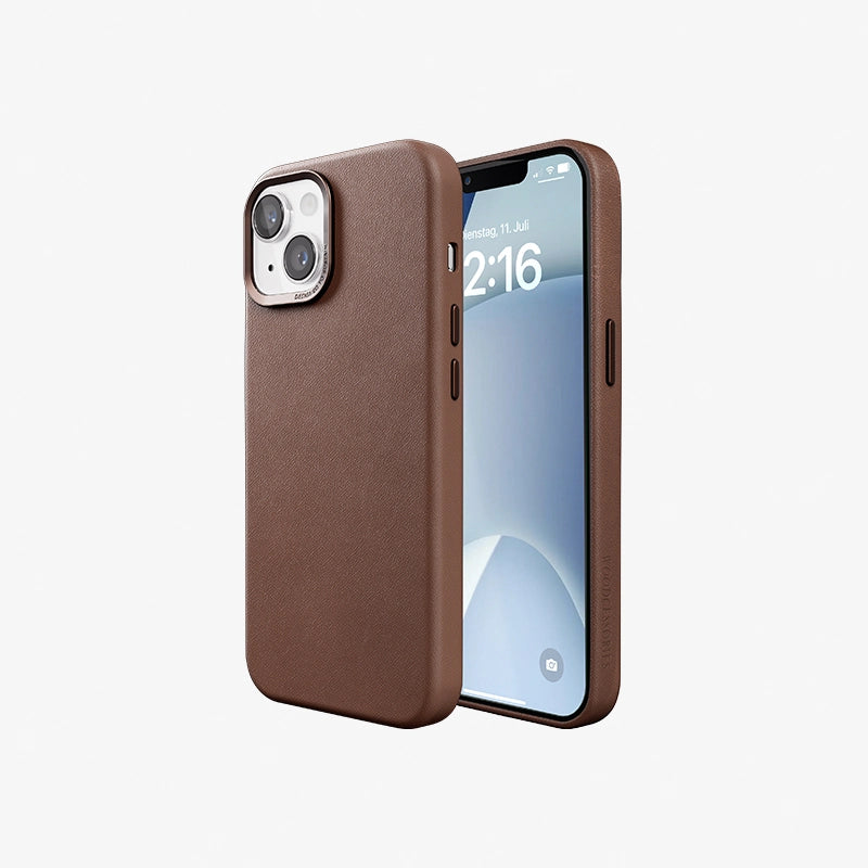 Vegan Leather Case iPhone 15 Plus Brown