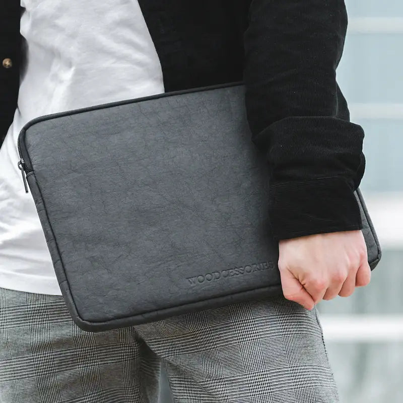 15" kraft paper laptop sleeve Sustainable Black