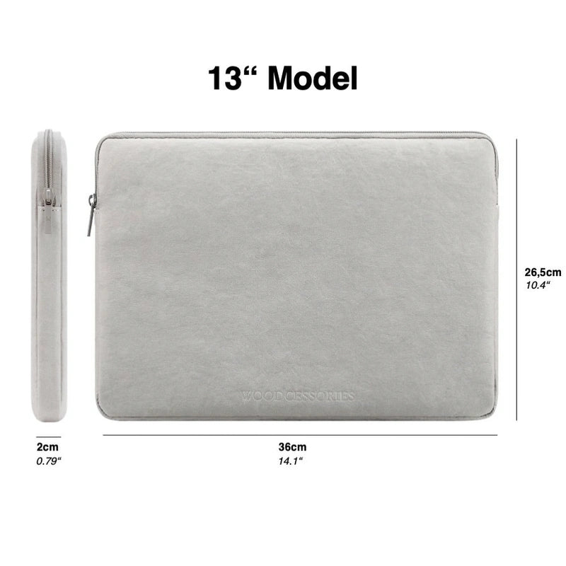 13" kraft paper laptop sleeve Sustainable Gray