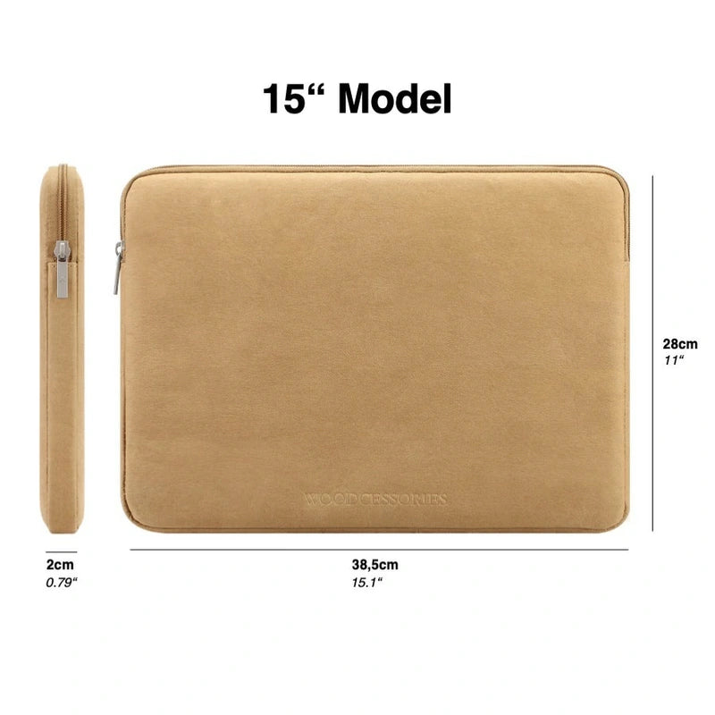15" kraft paper laptop sleeve Sustainable Brown