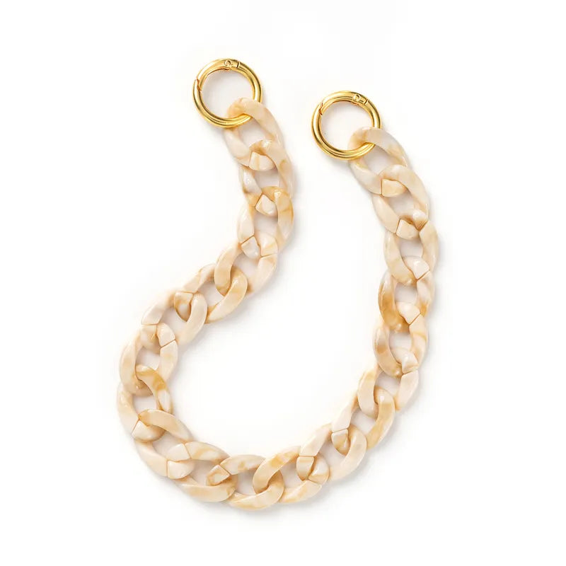 Removable resin chain, short, beige